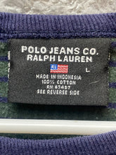 Load image into Gallery viewer, Ralph Lauren Shirt Adult Large Green Navy Striped RL Polo Jeans USA Flag Mens
