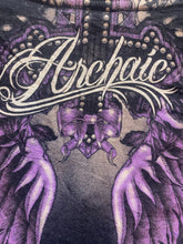 Load image into Gallery viewer, Archaic by Affliction Shirt Womens Small Wings Cross Rose Whimsigoth Grunge Goth