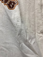 Load image into Gallery viewer, Burgundy Shirt Adult Large Beige Oversized Slit Rap Hip Hop Streetwear Mens