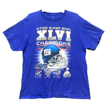 Load image into Gallery viewer, New York Giants Shirt Adult Large 4-Time Super Bowl 46 Champions NFL Football