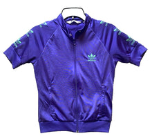 Load image into Gallery viewer, Adidas Jacket Womens Small Zip Up Trefoil Logo Mock Neck Snaps Sportswear Active