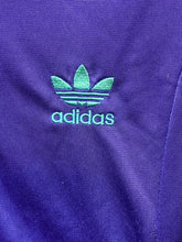 Load image into Gallery viewer, Adidas Jacket Womens Small Zip Up Trefoil Logo Mock Neck Snaps Sportswear Active