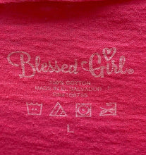 Load image into Gallery viewer, Blessed Girl T-Shirt Womens Large Pink Made To Worship Jesus Bible Christian