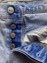 Load image into Gallery viewer, Levi's 501 Jeans Adult 28x24 Distressed Button Fly Light Wash Cut-Offs Mens