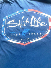 Load image into Gallery viewer, Salt Life Shirt Adult Medium Long Sleeve Amerishield Marlin Fish Live Salty Mens