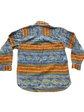 Load image into Gallery viewer, The Territory Ahead Shirt Adult Large Blue Orange Southwestern Aztec Casual Mens