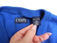 Load image into Gallery viewer, CHAPS Sweater Adult 2XL XXL Blue V-Neck Knitted Outerwear Pullover Mens
