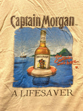 Load image into Gallery viewer, Captain Morgan Shirt Adult Large Crew Lifesaver Spiced Rum Liquor Promo Mens