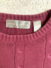 Load image into Gallery viewer, Oscar de la Renta Sweater Adult Extra Large Maroon Cable Knit Outerwear Mens