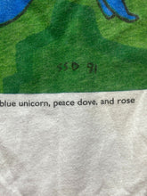 Load image into Gallery viewer, VTG Stephen Dulaney Shirt Adult Large Unicorn Dove Rose Artsy Single Stitch 90s