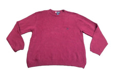Load image into Gallery viewer, CHAPS Sweater Adult Large Maroon Cable Knit Crest Logo Outerwear Pullover Mens