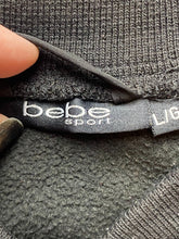 Load image into Gallery viewer, Bebe Jacket Womens Large Black Gray Sport Full Zip Bomber Fleece Activewear Lady