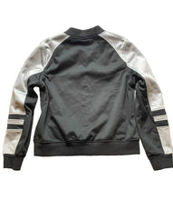 Load image into Gallery viewer, Bebe Jacket Womens Large Black Gray Sport Full Zip Bomber Fleece Activewear Lady
