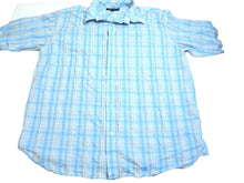 Load image into Gallery viewer, Sean John Shirt Adult 3XL XXXL Blue Plaid Button Up Casual Embroidered Y2K  Mens