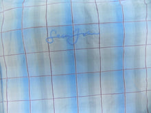 Load image into Gallery viewer, Sean John Shirt Adult 3XL XXXL Blue Plaid Button Up Casual Embroidered Y2K  Mens