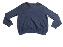 Load image into Gallery viewer, Tommy Hilfiger Sweater Adult Extra Large Navy Blue V-Neck Prestige Outerwear Men