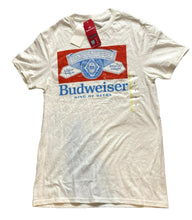 Load image into Gallery viewer, Budweiser Shirt Adult Small White King Of Beers Streetwear Larger Beer Mens NWT
