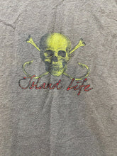 Load image into Gallery viewer, Hooked On Island Life Shirt Adult Medium Skull Crossbones Pirate Grunge Goth Men
