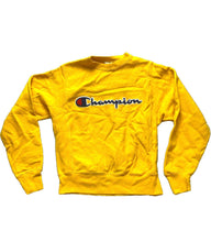 Load image into Gallery viewer, Champion Sweatshirt Adult Extra Small Reverse Weave Fleece Script Patch Logo Men