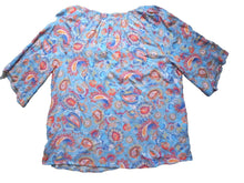 Load image into Gallery viewer, Democracy Shirt Womens Medium V-Neck Flowy Paisley Blouse Casual Ladies