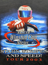 Load image into Gallery viewer, VTG NASCAR Shirt Adult Large Black Winston Cup Series Stars Stripes Speed 2003