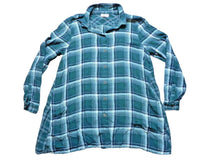 Load image into Gallery viewer, J Jill Shirt Womens Medium Green Plaid Button Down Long Sleeve Tunic Ladies