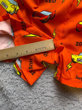 Load image into Gallery viewer, Chicknlegs Shorts Adult Small Orange Running Athletic Half Split Cars AOP NWT