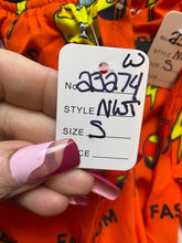 Load image into Gallery viewer, Chicknlegs Shorts Adult Small Orange Running Athletic Half Split Cars AOP NWT