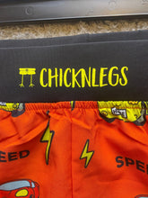 Load image into Gallery viewer, Chicknlegs Shorts Adult Small Orange Running Athletic Half Split Cars AOP NWT
