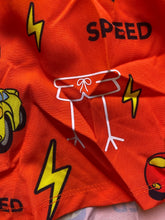 Load image into Gallery viewer, Chicknlegs Shorts Adult Small Orange Running Athletic Half Split Cars AOP NWT