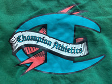 Load image into Gallery viewer, Champion Sweatshirt Adult Small Green Hoodie Spell Out Logo Pullover Mens