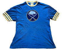 Load image into Gallery viewer, Buffalo Sabres Shirt Mens 2XL NHL Hockey Ringer Embroidered Patch Blue Athletic
