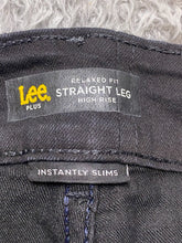Load image into Gallery viewer, Lee Jeans Womens 20W (42x28) Black Denim Relaxed Straight Leg High Rise NWT