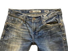 Load image into Gallery viewer, BKE Aaron Jeans Mens 32S (32x29) Blue Faded Straight Thick Stitch Stretch