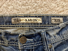Load image into Gallery viewer, BKE Aaron Jeans Mens 32S (32x29) Blue Faded Straight Thick Stitch Stretch