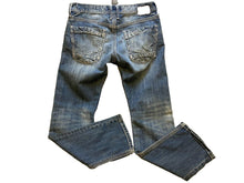 Load image into Gallery viewer, BKE Aaron Jeans Mens 32S (32x29) Blue Faded Straight Thick Stitch Stretch