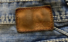 Load image into Gallery viewer, BKE Aaron Jeans Mens 32S (32x29) Blue Faded Straight Thick Stitch Stretch
