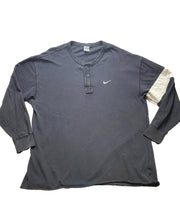 Load image into Gallery viewer, Nike Shirt Adult 2XL XXL Black Henley Collar Authentic Athletic Swoosh Mens