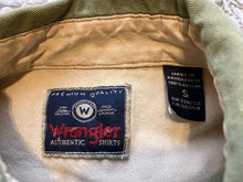 Load image into Gallery viewer, Wrangler Shirt Mens Small Gray Denim Western Workwear Long Sleeve Button Down