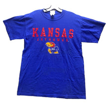 Load image into Gallery viewer, Kansas Jayhawks Shirt Mens Medium Blue University NCAA Spell Out Logo