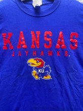 Load image into Gallery viewer, Kansas Jayhawks Shirt Mens Medium Blue University NCAA Spell Out Logo
