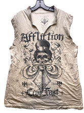 Load image into Gallery viewer, VTG Affliction Shirt Mens Extra Large Gray Y2K Grunge Skull Gothcore Skater