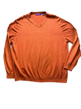 Load image into Gallery viewer, Alan Fusser Sweater Adult Extra Large Rusty Orange Rayon Pullover Outerwear Mens