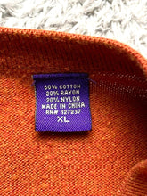 Load image into Gallery viewer, Alan Fusser Sweater Adult Extra Large Rusty Orange Rayon Pullover Outerwear Mens
