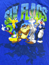 Load image into Gallery viewer, Looney Tunes Shirt Adult Medium Blue Six Flags Discovery Kingdom Taz Tweety Mens