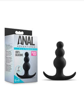 Load image into Gallery viewer, Anal Adventures Platinum Beaded Plug Black