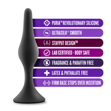Load image into Gallery viewer, Anal Adventures Platinum - Silicone Beginner Plug - Small - Black