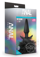Load image into Gallery viewer, Anal Adventures Platinum Rabbit Tail Anal Plug - Black