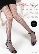 Load image into Gallery viewer, Killer Legs Shine Bright Scattered Stone Fishnet Pantyhose