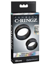Load image into Gallery viewer, Fantasy C-Ringz Max Width Silicone Rings Black
